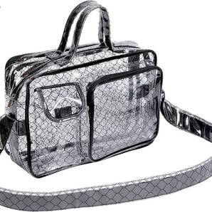 エンジニアバッグ 2WAY 14インチ 透明 ショルダーバッグ クリーンルーム用バッグ クリアバッグ 帯電防止 男女兼用