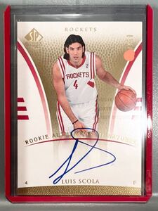 激レア直書 RC Auto 07 UD SPA Luis Scola ルイス スコラ ルーキー サイン ロケッツ Rockets ユニフォーム NBA Panini バスケ 世界優勝