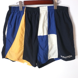 90s NAUTICA ノーティカ マルチカラー スイム ナイロン ショートパンツ(メンズ XL)海パン