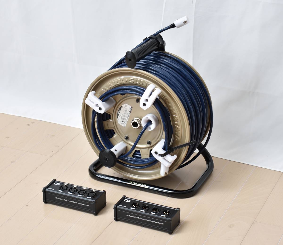 4ch 50m PAマルチケーブル リール付 サブリール付き Ethernet (LAN
