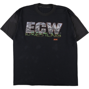 古着 00年代 ECW 両面プリント レスリング スポーツプリントTシャツ メンズXL /eaa358804