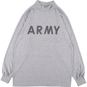 古着 09年納品 米軍実品 U.S.ARMY 両面プリント ハイネック ロングTシャツ ロンT USA製 メンズL /eaa359445