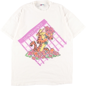 古着 90年代 Pooh POOH くまのプーさん ティガー キャラクタープリントTシャツ USA製 メンズXL ヴィンテージ /eaa361154