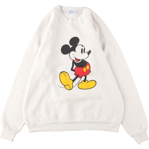 古着 90年代 DISNEY MICKEY MOUSE ミッキーマウス キャラクタースウェットシャツ トレーナー USA製 メンズL ヴィンテージ /eaa362611