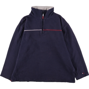 古着 90年代 トミーヒルフィガー TOMMY HILFIGER バックロゴ ハーフジップスウェットシャツ トレーナー メンズXL ヴィンテージ /eaa357363