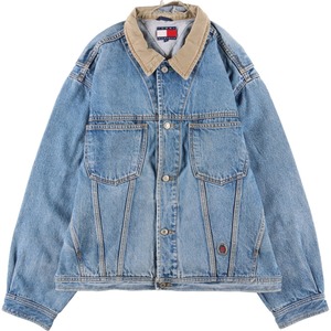 古着 90年代 トミーヒルフィガー TOMMY HILFIGER デニムジャケット Gジャン メンズXL ヴィンテージ /eaa364893