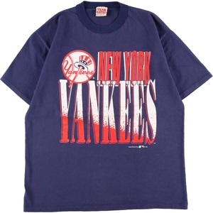 古着 90年代 TEAM RATED MLB NEW YORK YANKEES ニューヨークヤンキース スポーツプリントTシャツ USA製 メンズL ヴィンテージ /eaa362946