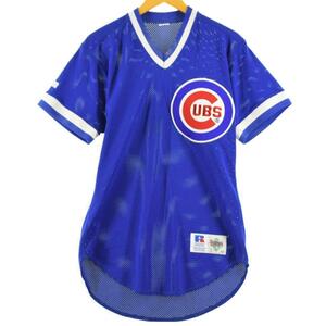 古着 90年代 ラッセル Russell MLB CHICAGO CUBS シカゴカブス メッシュ ゲームシャツ USA製 メンズM ヴィンテージ /eaa317202 【SS2309】