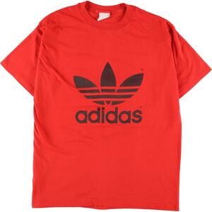 古着 80年代 アディダス adidas 両面プリント ロゴTシャツ USA製 メンズL ヴィンテージ /eaa308994 【SS2309】