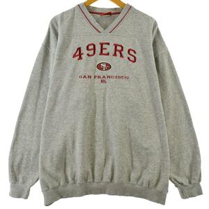 古着 NFL SANFRANCISCO49ERS サンフランシスコフォーティナイナーズ Vネック スウェットシャツ トレーナー メンズXL /eaa308010 【SS2309】