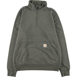 古着 カーハート Carhartt RELAXED FIT ハーフジップスウェットシャツ トレーナー メンズL /eaa330586