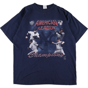 古着 TRUE FAN MLB NEW YORK YANKEES ニューヨークヤンキース スポーツプリントTシャツ メンズL /eaa337534