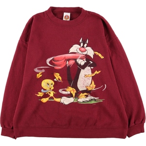 古着 LOONEY TUNES ルーニーテューンズ トゥイーティー シルベスター キャラクタースウェットシャツ トレーナー メンズXL /eaa367815