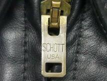 即決★アメリカ製 Schott★メンズXS レザーライダースジャケット ショット 34 黒 USA製 本革 シングル 本皮 パンクロック 441PP ツーリング_画像6