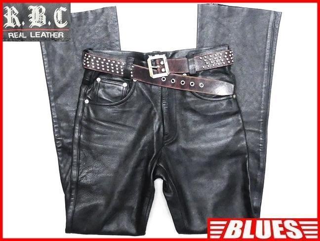 即決 Levi's 519 W32 レザーパンツ リーバイス メンズ 茶 ブラウン 本