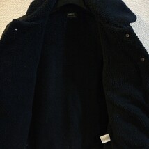 A.P.C. アーペーセー ブラックデニム裏ボアジャケット S デニムジャケット コート agnes b. LACOSTE フランス ラングラー ランチジャケット_画像5