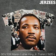 JERZEES 00s Y2K キング牧師 Tシャツ ビンテージ 総柄 vintage 90s Tee_画像1