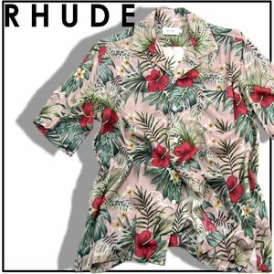 新品 RHUDE 【アメリア製】ボタニカル 半袖 アロハシャツ M 定価9万7900円 レーヨン ★352711 ルード HAWAIIAN LOGO RAYON SHIRT