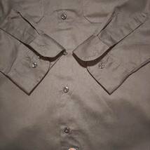 Dickies 長袖ワークシャツ XL オーバーサイズ ダークブラウン 裾タグ ゆうパケットポスト可 胸 刺繍 COSMIC SOLAR 古着 洗濯 プレス済 628_画像8