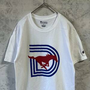 championチャンピオン　半袖Tシャツ サザンメソジスト　ムスタング　馬　カレッジロゴプリント　サイズS