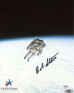 【CS】NASA 宇宙飛行士 ロバート（ボブ）L・スチュワート 直筆 サイン 入り ポスター PSADNA社証明書 シードスターズ 真正証明書 JAXA