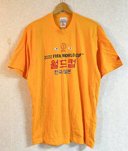 adidasアディダス　2002 FIFAワールドカップ　Tシャツ　日韓　WORLD CUP　サッカー　KOREA JAPAN　イエロー　Oサイズ