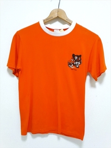 80～90’ｓ ビンテージ BOY SCOUTS OF AMERICA オフィシャルユニフォーム Tシャツ 半袖 S ボーイスカウト USA製 オレンジ×白 Tiger Cub 虎