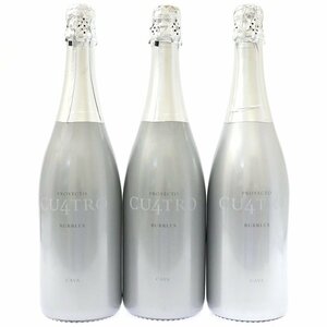 ◆ 3本セット ◆ プロジェクト クワトロ カヴァ / PROYECTO CU4TRO CAVA ◆ ブリュット / スパークリングワイン ◆ 750ml / 12% ◆