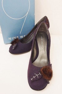  Nine West NINE WEST wool series embroidery pumps 6Mpa-brunm3614141664