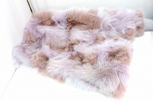 W*お買得！ 【SAGA FURS サガファーズ】 毛皮 リアルファー ラグ ブランケット マルチカバー 145×70 kz4416194667