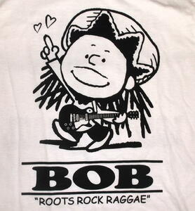 ★ピーナッツ パロディ Tシャツ ボブ マーリー 白 - M Snoopy Bob Marley 新品 ラスタ マン ジャマイカ jamaica