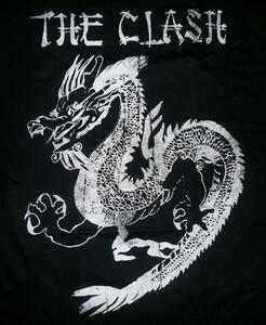 ★ザ・クラッシュ Tシャツ 黒 The Clash Dragon - M ドラゴン 正規品 punk 無線衝突 ドラゴン 竜 cbgb