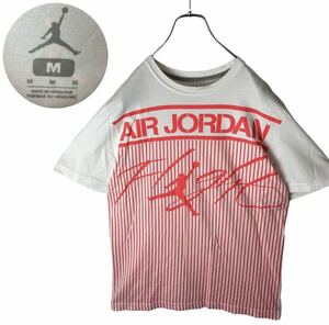 希少デザイン古着！JORDANジョーダンでかロゴ&ストライプTシャツ