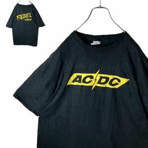 希少古着！AC/DC でかロゴ両面プリントTシャツ ブラック2XLビッグサイズ