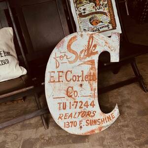 【Vintage】~1950s For Sale Metal Sign メタルサイン 看板 セール ブリキ ボード プレート ヴィンテージ アンティーク