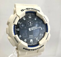 海外モデル！ カシオ G-SHOCK クオーツ腕時計 GA-100B-7A ホワイト デジタル アナログ ビッグフェイス メンズ 福井県質屋の質セブン_画像1