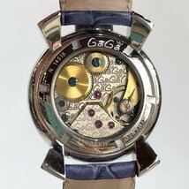 極美品 ガガミラノ モザイク マニューレ48mm マルチカラー 手巻き腕時計 5010.MOSAICO.1S クロコ型押しレザーベルト メンズ 質屋の質セブン_画像3