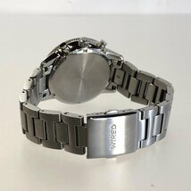 希少モデル！美品 SEIKO WIRED ワイアード クロノグラフ TOKYO SORA クオーツ腕時計 AGAT429 グリーン デイト メンズ 質セブン_画像7