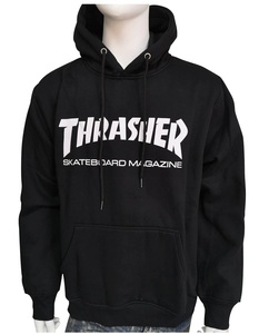 pk-THRASHER01-Bk-2XL THRASHER スラッシャー スケートマグ スウェット パーカー プルオーバー ブラック 2XL