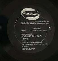 【国内初期LP】ロジンスキー,LSO/ショスタコーヴィッチ:交響曲第5番(並品,WESTMINSTER,Rodzinski)_画像3
