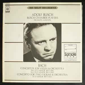 【PromoLP】アドルフ・ブッシュ,ブッシュ室内合奏団/バッハ:ヴァイオリン協奏曲第1,2番(並良品,Adolf Busch)
