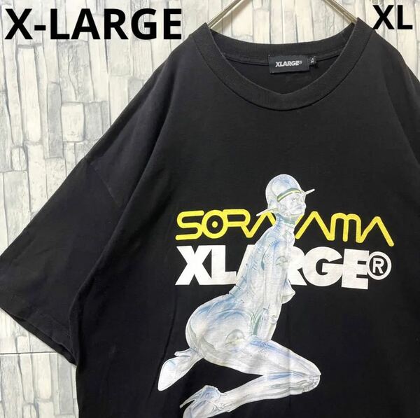 X-LARGE xlarge エクストララージ 空山基 HAJIME SORAYAMA ソラヤマハジメ セクシーロボット コラボ Tシャツ 半袖 サイズXL ビッグロゴ
