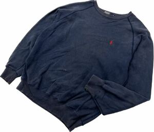 POLO RALPH LAUREN *fe-do navy sweatshirt sweatshirt L American Casual Street old clothes style Polo Ralph Lauren #FB23