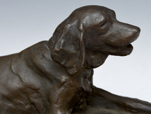 犬 イヌ ブロンズ 置物 金属工芸 オブジェ 銅像 銅製 青銅 立体造形 現代美術 猟犬 大型犬 レトリバー 　　z5372o_画像6