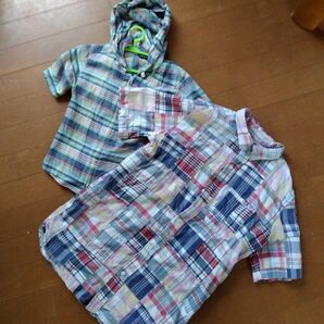 チェックシャツ おそろ リンクコーデ 110、140-160