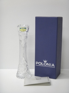 〔822〕☆POLONIA 　クリスタルガラス　 花瓶　 ポーランド製　フラワーベース　☆