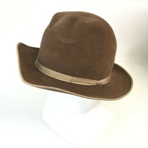 ビンテージ★The AMBASSADOR★ソフトハット/ボーラーハット【サイズフリー/茶/Brown】hat◆CB95