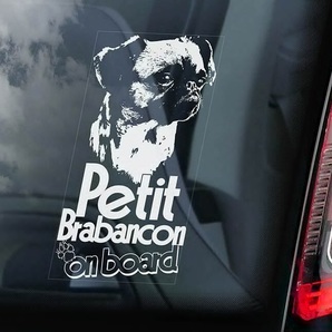 ◆プチ・ブラバンソン / プチ ブラバンソン ① 外張り カーステッカー 200×100mm 外貼り カー ステッカー 犬 シール@D1 3942