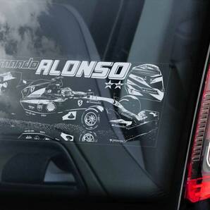 ◆送無@フェルナンド・アロンソ③ 外張り@カーステッカー 22×10cm@外貼り カー ステッカー シール FI レーシングドライバー B3@3317-1
