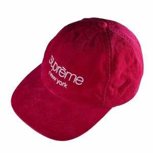 美品 21AW Supreme シュプリーム GORE-TEX Corduroy Classic Logo 6-Panel ゴアテックス コーデュロイ キャップ 帽子 レッド J0603